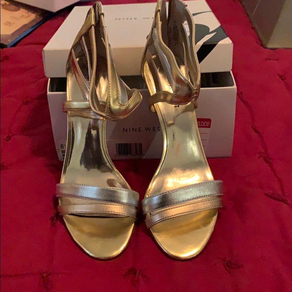 Gold sandals. Worn once.